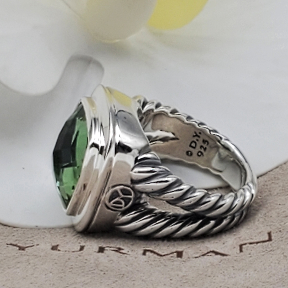 David Yurman Sterling Silver 14mm Prasioli…